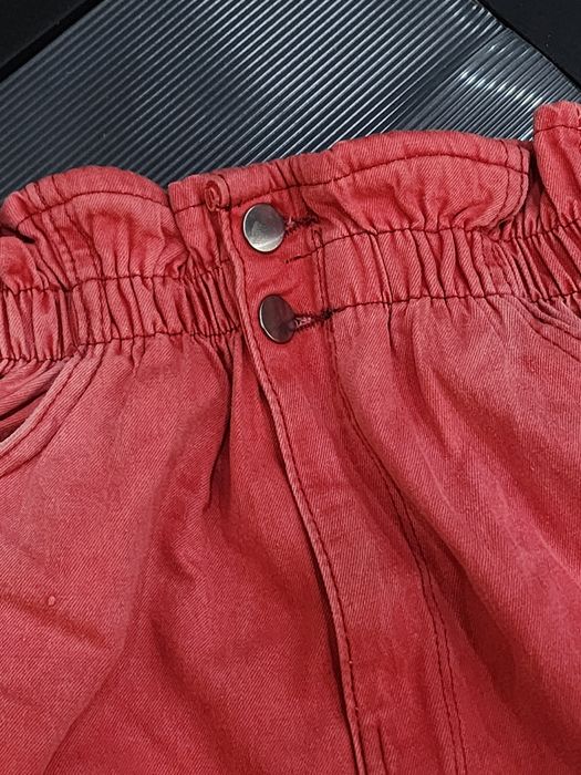 Джинсовая юбка варенка розовая лососевая с карманами