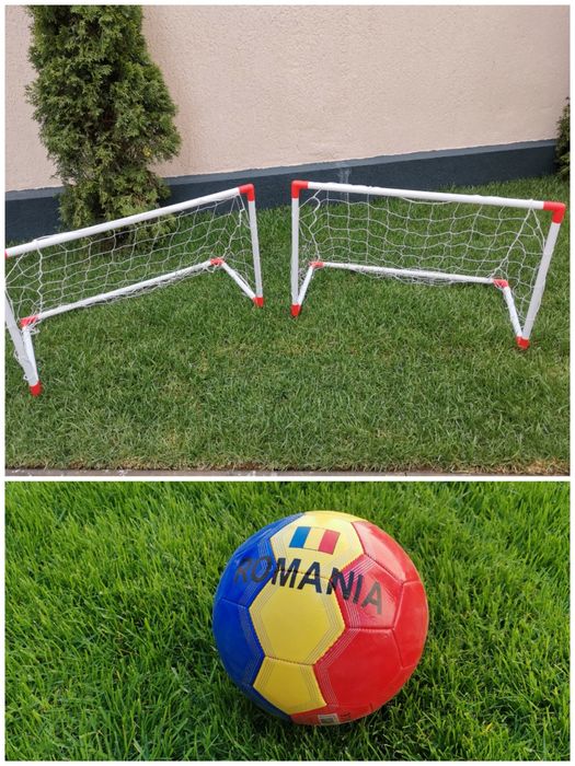 Set Mini Porti Fotbal cu plase + minge Cadou + POMPA + Ac minge