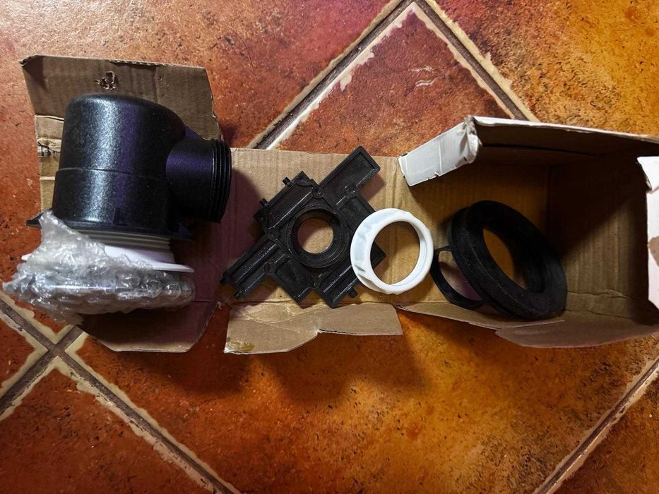 Sifon de scurgere lateral pentru cădiță de duș din plastic D60, cu înșurubare sau lipire, finisaj cromat
