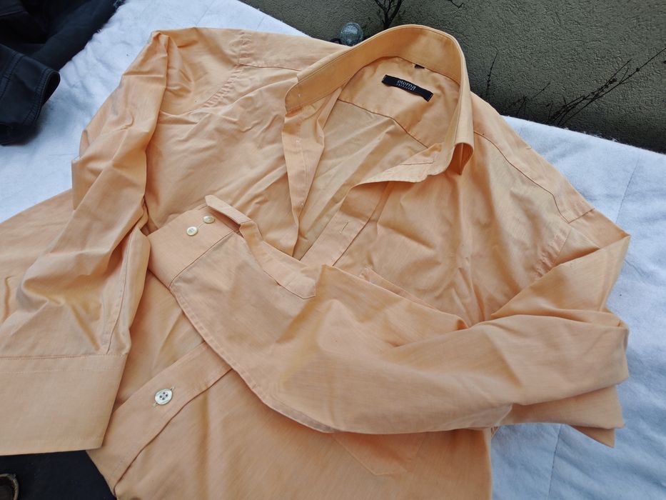 Camasa Eterna barbati piersica/orange din bumbac marime 42