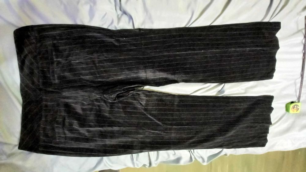 Pantaloni Espirit catifea negri cu dungi fine, moderni, UK , 38-40