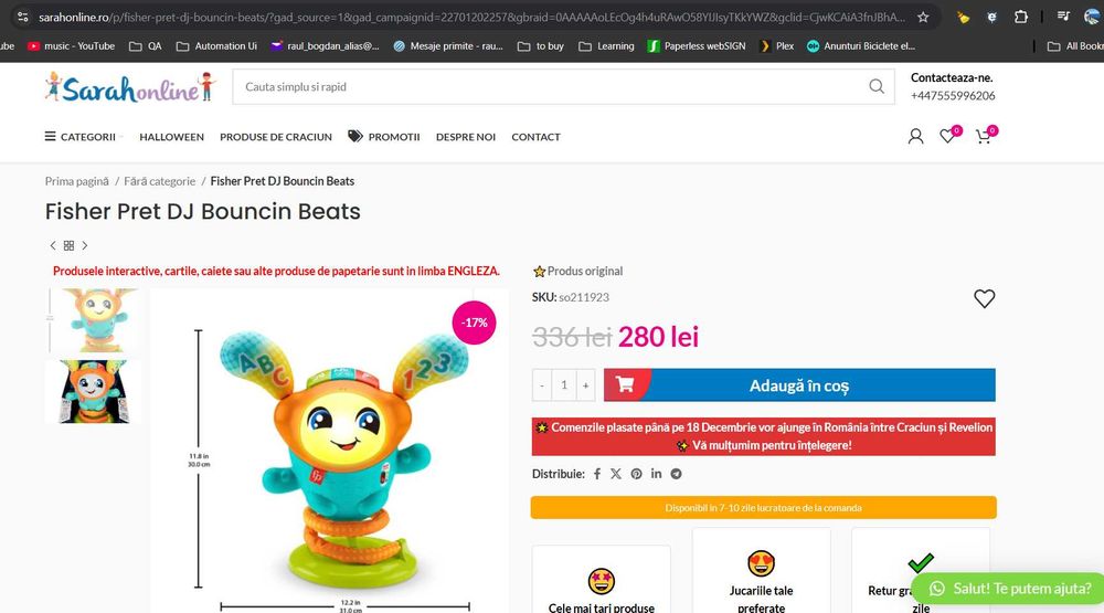 Vand jucarie interactiva copii Dj Bouncin Beats