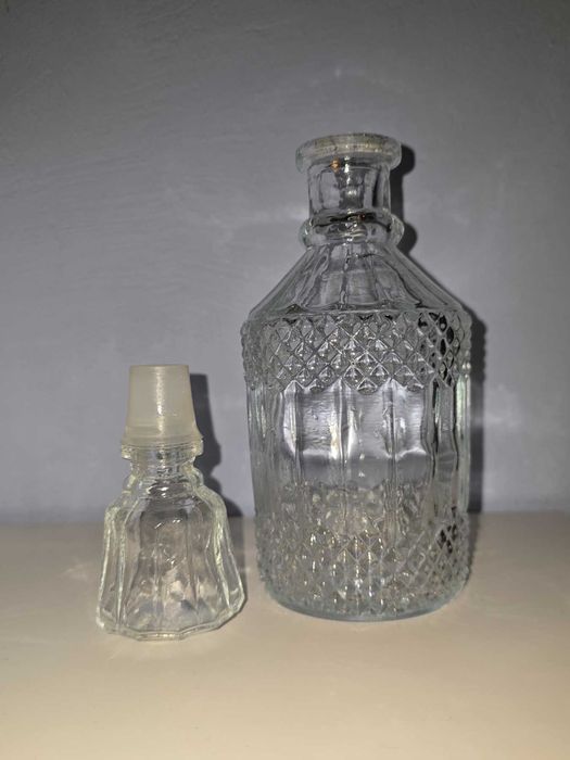 Комплект бутилка за ракия и пепелник стъклени