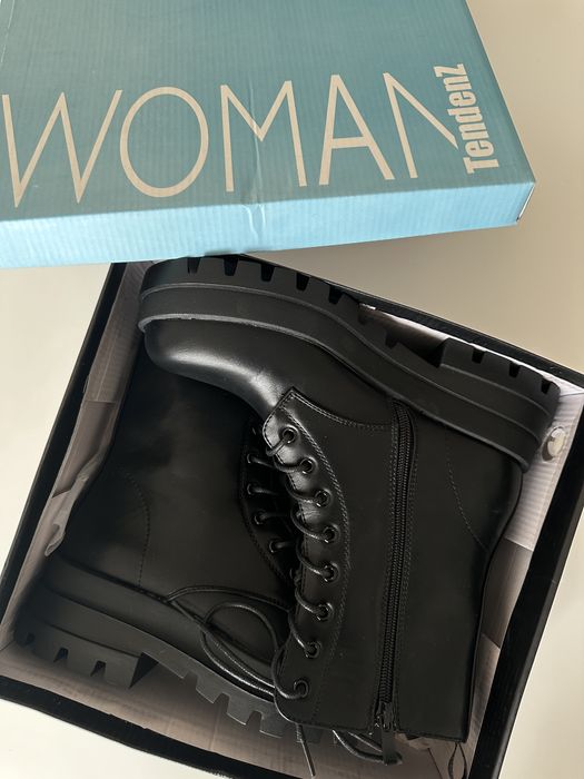 Черни кожени боти- 38