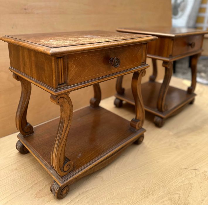 2 buc Noptiera Vintage Stil Clasic cu Influente Empire / Bidermeier; Noptiere clasice