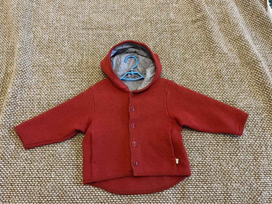 Jachetă lână fiartă Disana - Bordeaux- 86/92