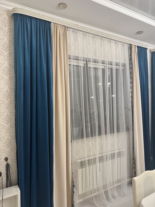 Шторы с тюлями с карнизом