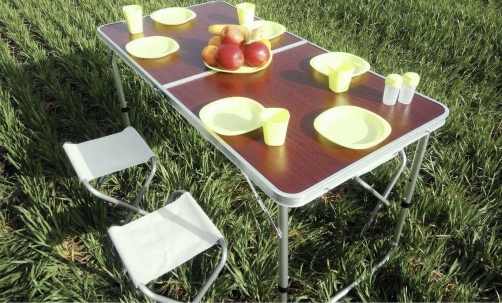 Стол складной с 4 складным стульями для рыбалки!