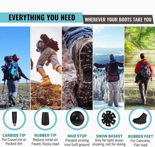 Щеки за трекинг Forest tales от алуминий с коркова дръжка