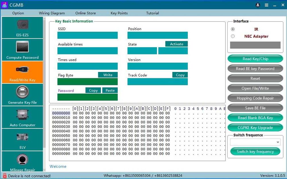 CGDI CGMB programator chei Mercedes + AC adapter + ELV CGDI simulator