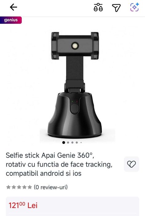 Suport Telefon Inteligent  – Rotire 360° și Urmărire Automată