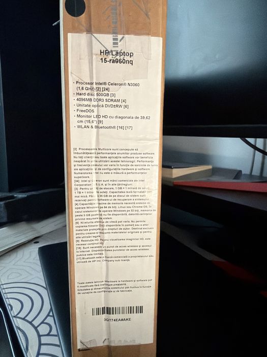 Laptop HP 15-ra060nq cu procesor Intel (pret negociabil)