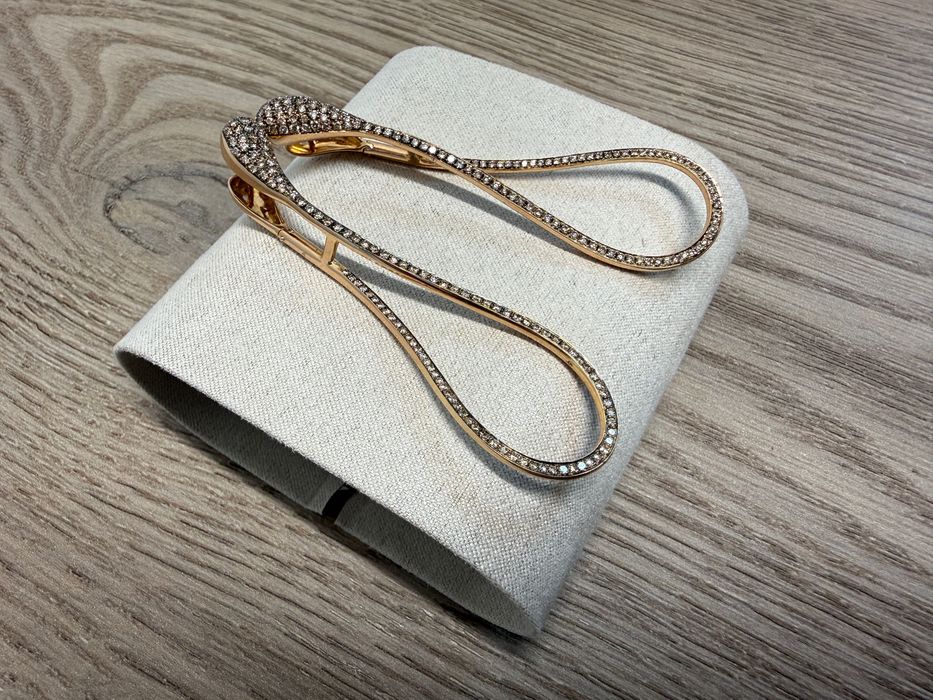 Cercei Snake Aur Roz 19.73 g cu Diamante Naturale – Poanson ANPC