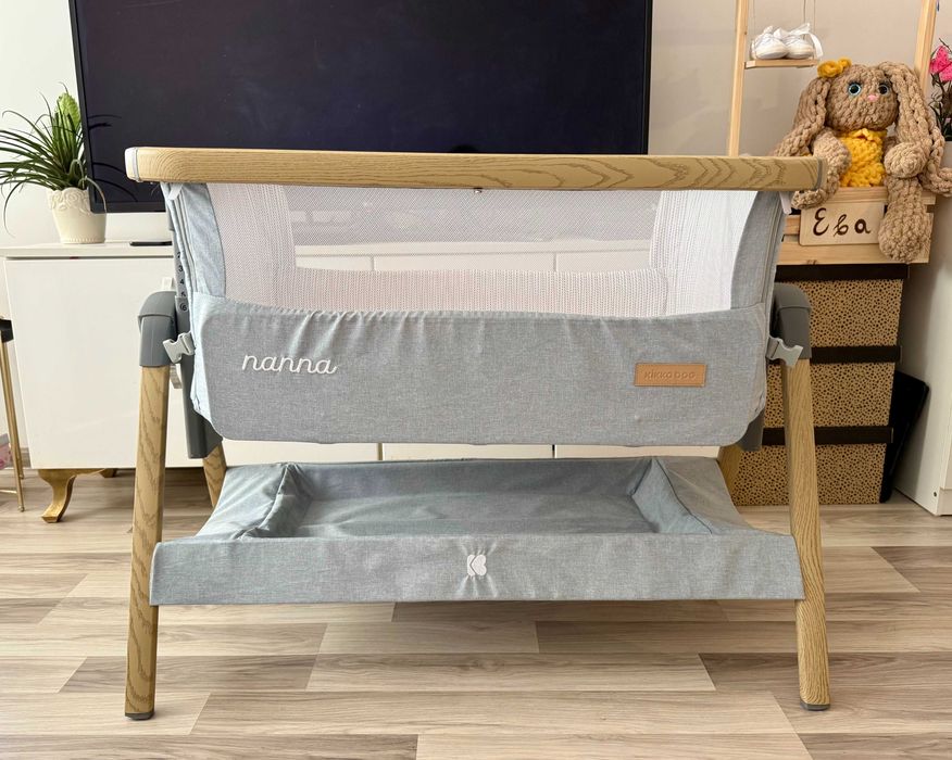Бебешка кошара тип "Next to me" - KikkaBoo Nanna, Mint wood