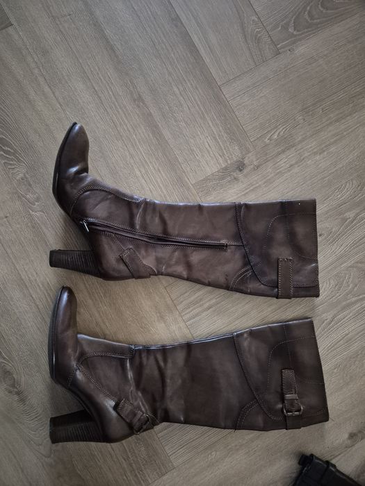 Cizme de piele cu toc