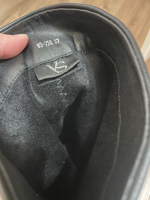 Сапоги кожаные черные трубы 37