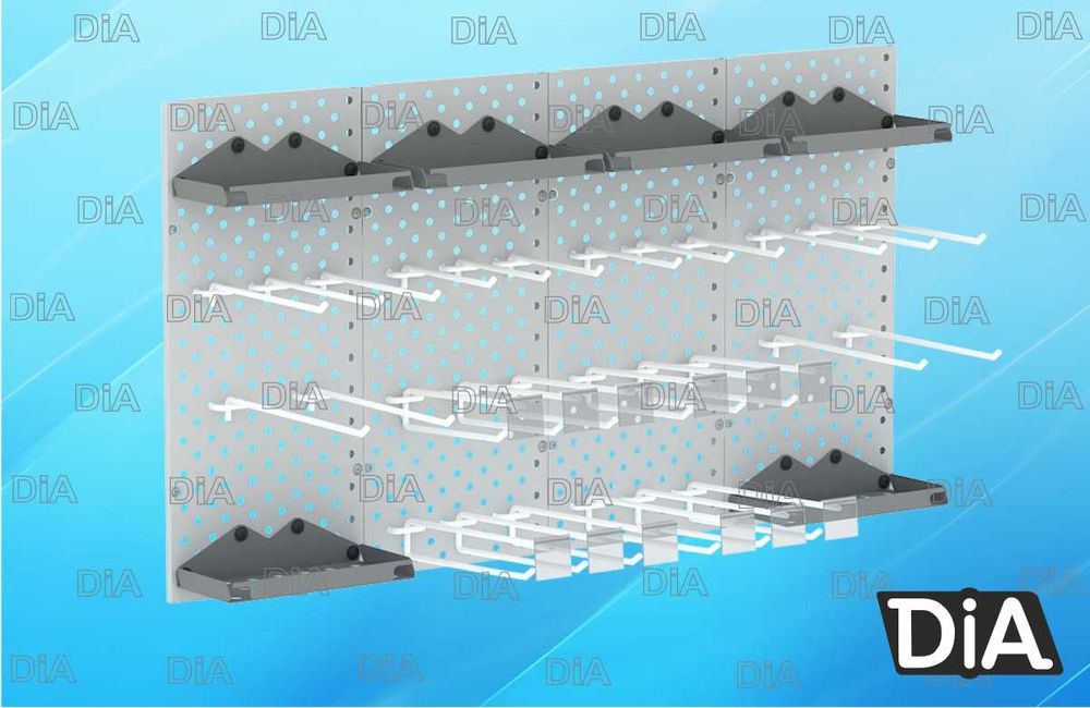 Teshilgan panel, перфопанель, do'konda ilgaklar uchun panel
