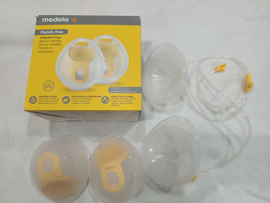 Помпа за кърма Medela, hands free чашки, фунии, шишета, система calma + подарък