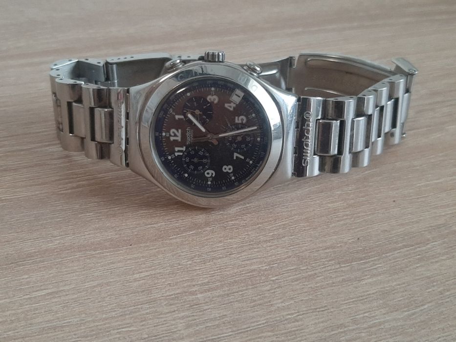 Ceas Swatch Irony Chrono 1998 'Secret Agent' vintage - Inox, Swiss Mad