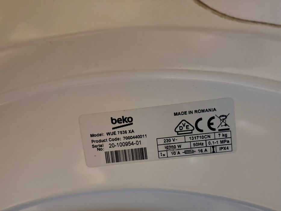 Пералня Beko WUE 7536 XA – 7 кг – за РЕМОНТ/ЧАСТИ
