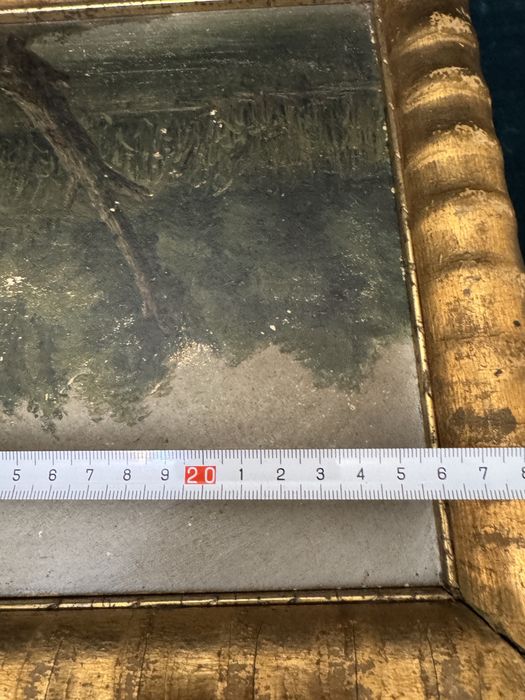 Tablou vechi C.Sschweninger. Pictura in ulei pe carton.