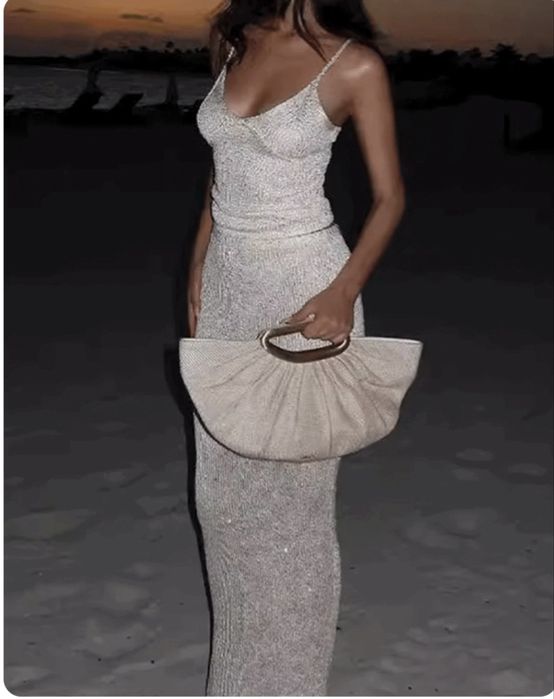 Белый вязанный комплект