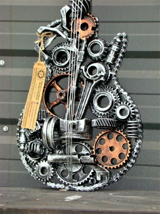 Chitara rock,decor stil industrial.Piese auto/moto,produs hand made.