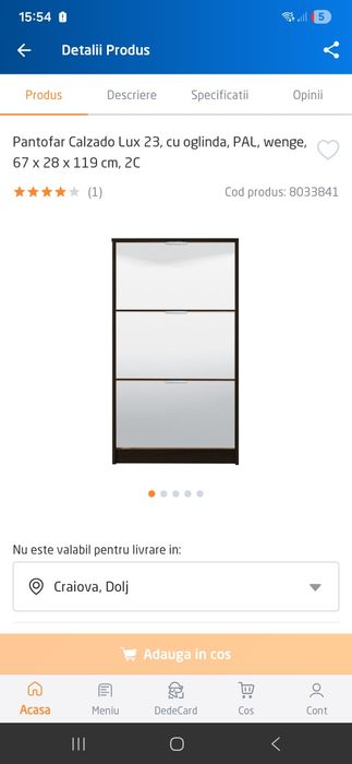 Vand pantofar 3 usi cu oglinda