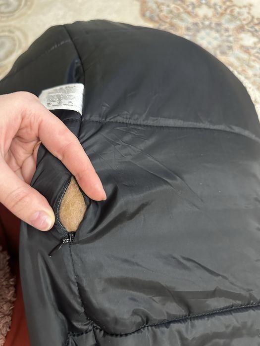 Черный длинный пуховик 50-52 размера