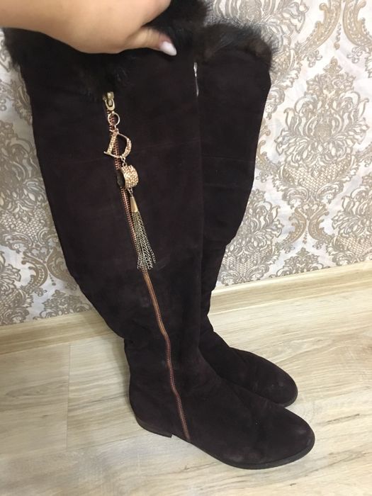 Зимние сапоги коричневые