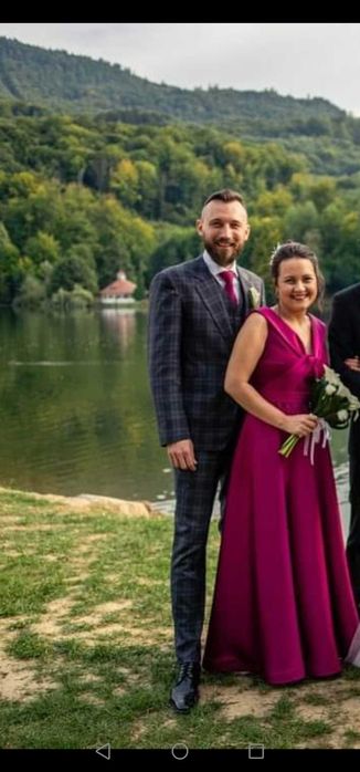 Vand rochie lunga eleganta magenta nr 38-40