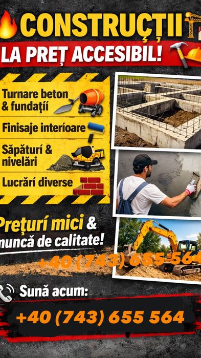 Oferim servicii de construcție !