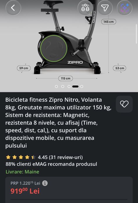 Bicicleta fitness Zipro Nitro