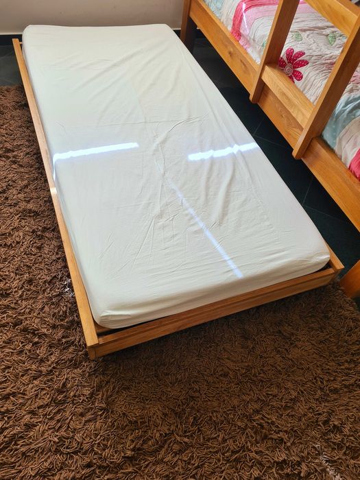 Двуетажно легло 3 в 1 Дъб Масив Внос UK