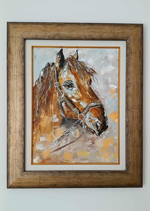 Картина “Кон бял/кафяв”