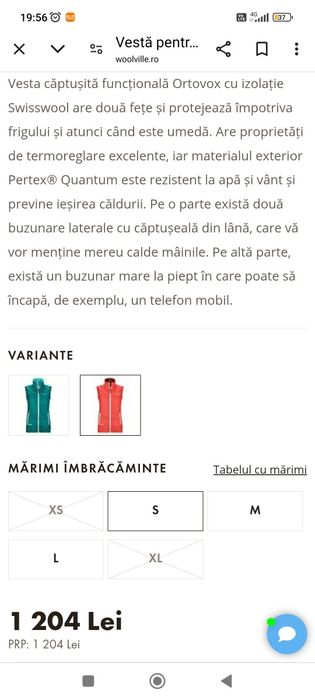 Vestă Piz Vesť Ortovox Swisswool Inside XL dama lână Pertex® Quantum