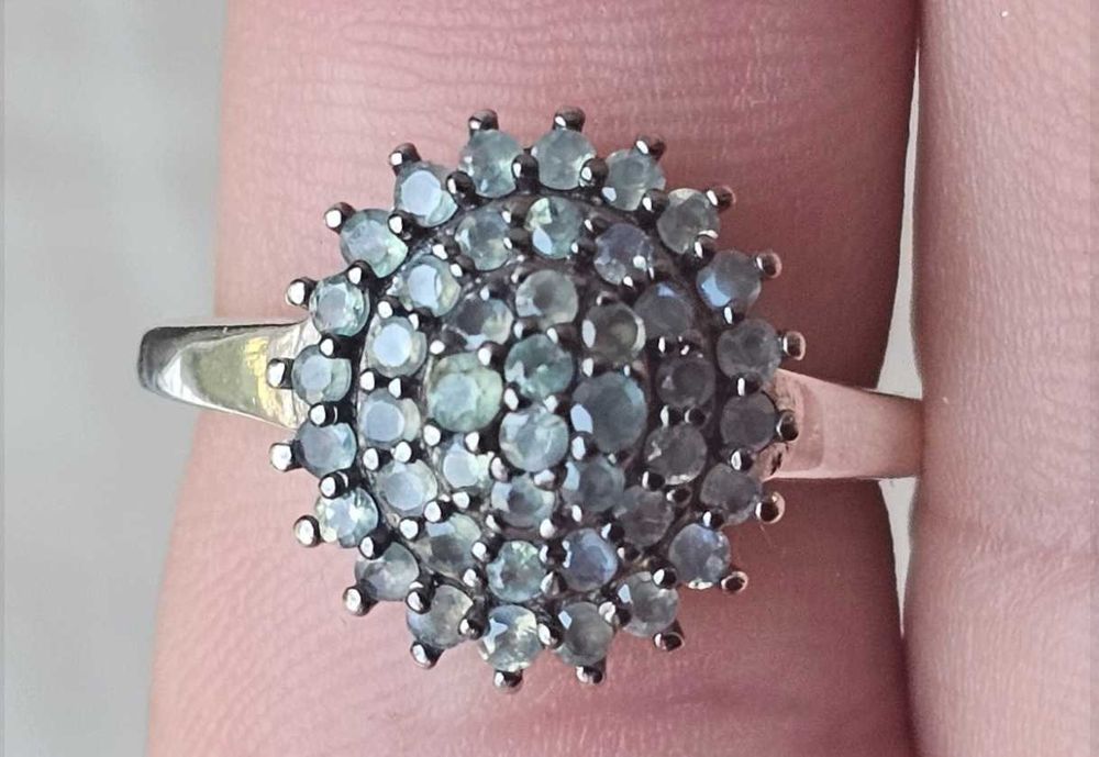 Сребърен пръстен с естествени александрити (Индия) СЕРТИФИКАТ