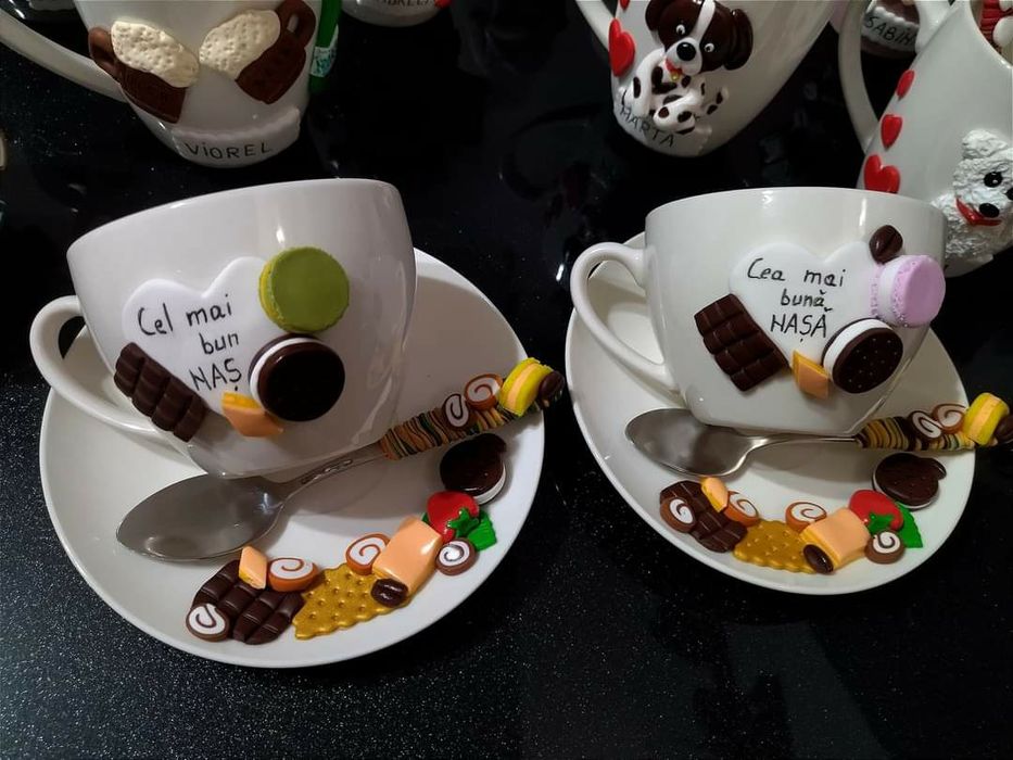 Cadouri-Căni personalizate cu decor din lut polymeric