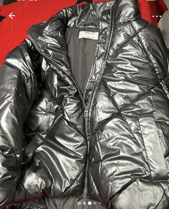 Geaca groasa argintie masura mare