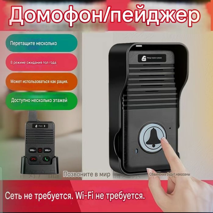 Домофон беспроводной и без WiFi без Сети