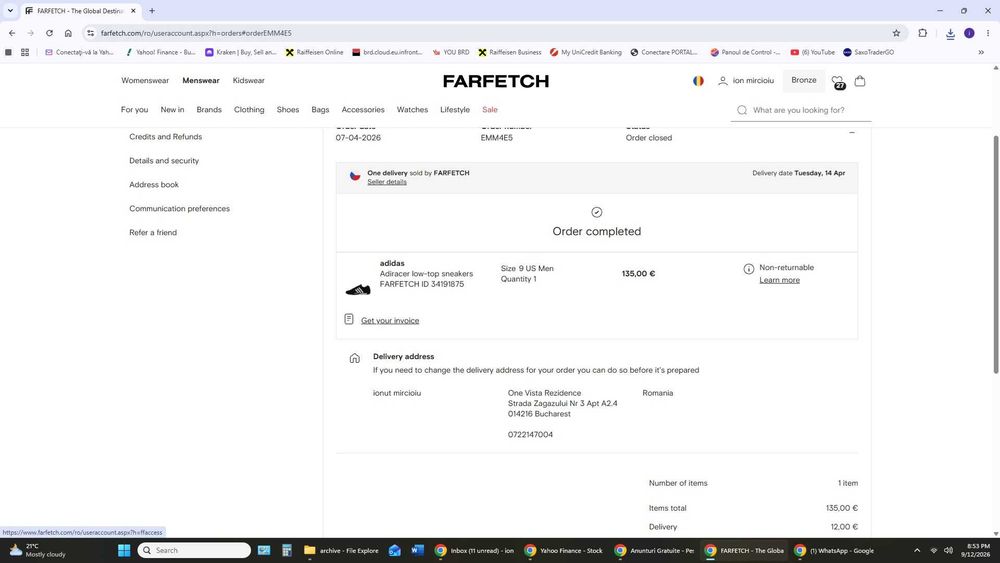 Adidas Adiracer Low-Top Sneakers – negru/alb – mărimea 42,5