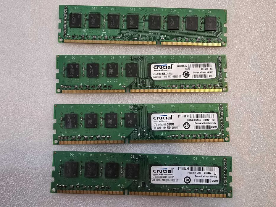 Memorie RAM desktop Crucial 4GB PC3-12800 DDR3 1600MHz non-ECC CL11
