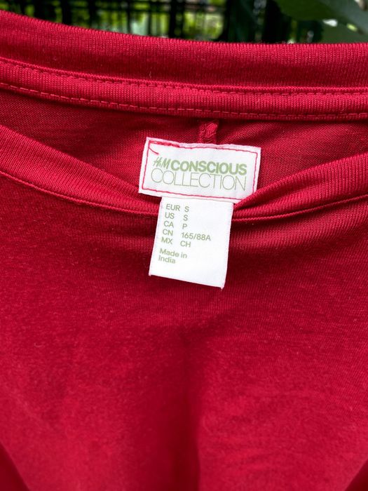 Bluza H&M Conscious Collection Rosu-burgundy, croiala lejera, mărimea S M