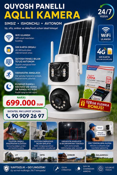 Quyow PaneLLi 4G sim kartaLi va Wifi+128 Gb Sandisk Flewka bonus