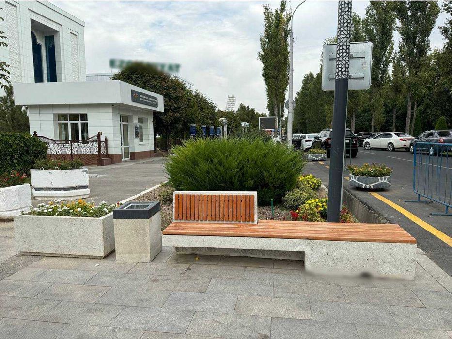 Suyanchiqli va suyanchiqsiz skameykalar Loft Urna Landshaft dizayn