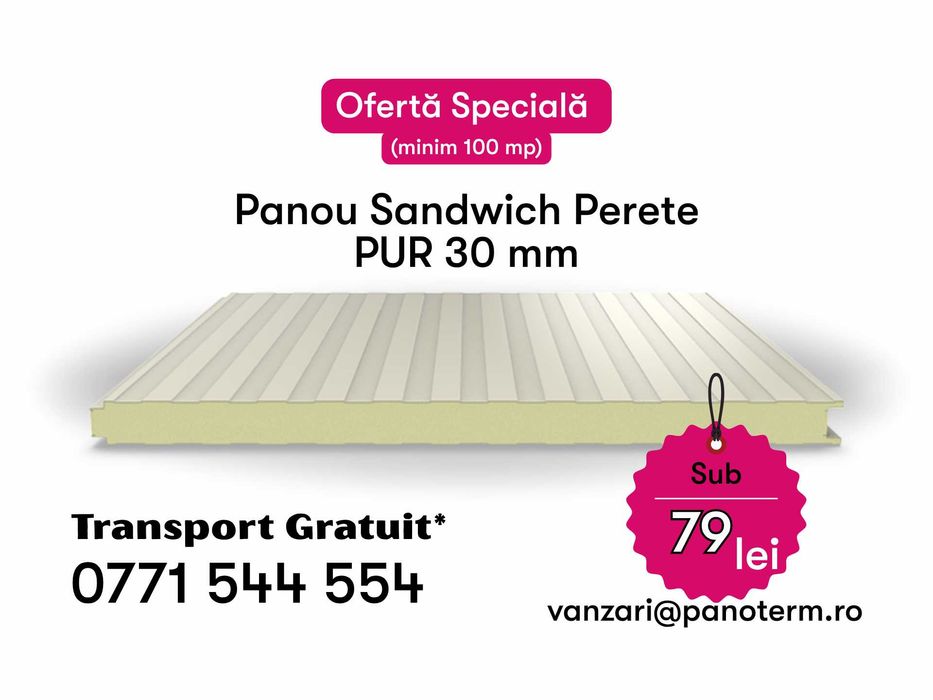 Panou Sandwich - Transport GRATUIT*- Oferte atractive - Miercurea Ciuc