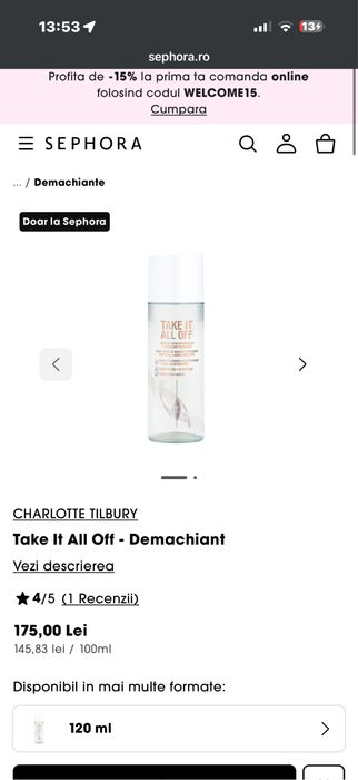 Charlotte Tilbury Take it all off makeup remover