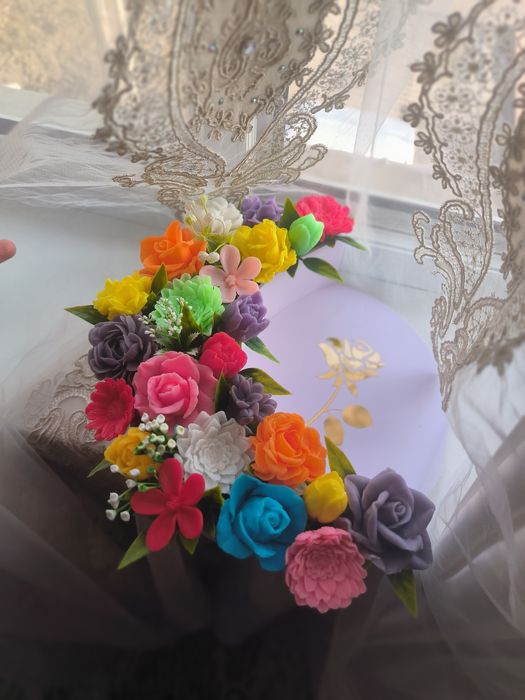 Bayram uchun sovunli buket sovg‘asi Sovunli atirgul buketlari Toshkent