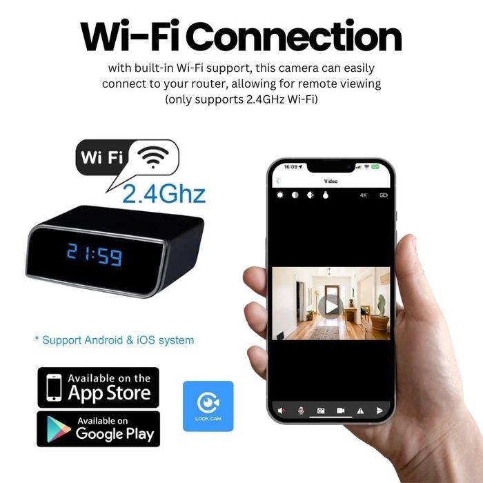 Mini Camera Ceas Birou - Spion - Urmărire - Ascunsa - FullHD