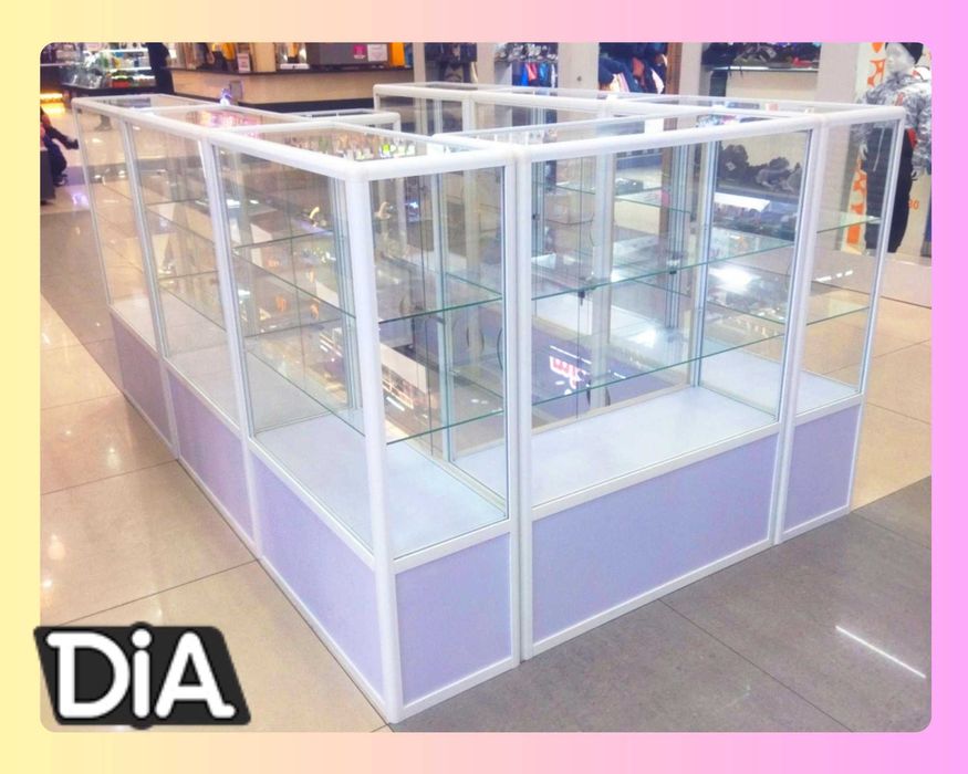 Прилавок витрина из профиля и стекла, торговые витрины для магазина